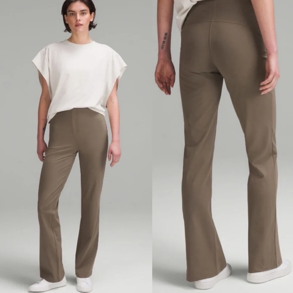 Lululemon 0 Smooth Fit Pull On Flare Nomad Minimal Outdoor Athletic Taupe